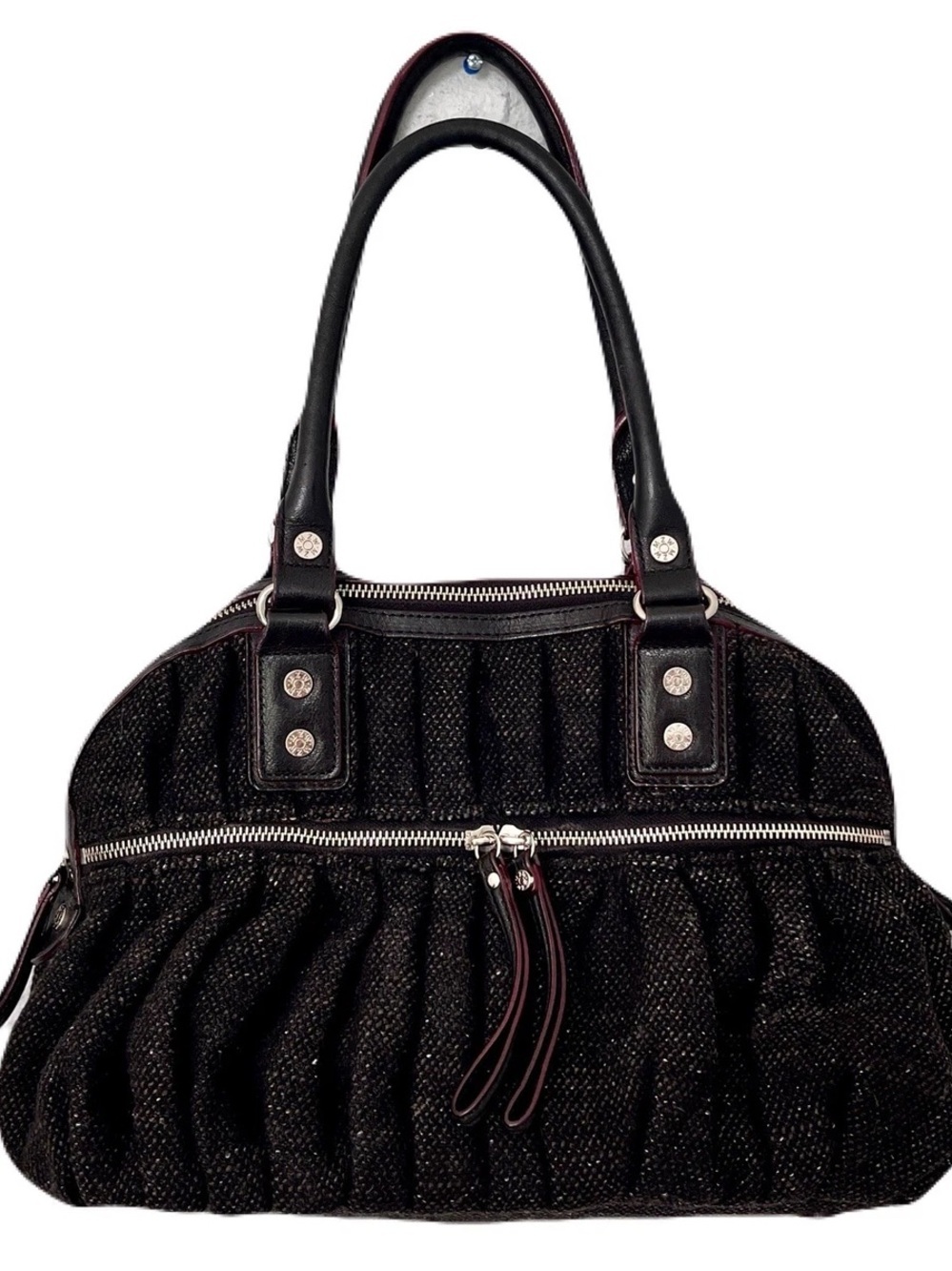 MZ Wallace Black Quilted Tote with Silver Hardware